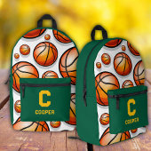 Sac À Dos Imprimé Motif de basket-ball vert