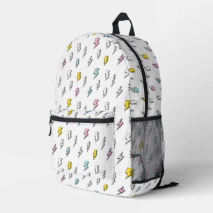 Sac À Dos Imprimé Motif de boulon de foudre à doodle mignon