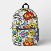 Sac À Dos Imprimé Motif de bulle de dialogue d'art pop de bande dess (Recto)