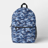Sac À Dos Imprimé Motif de camouflage bleu foncé (Recto)