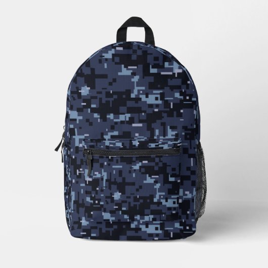 Sac À Dos Imprimé Motif de camouflage bleu numérique (Recto)