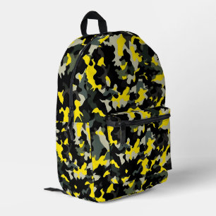 Sac À Dos Imprimé Motif de camouflage noir et jaune