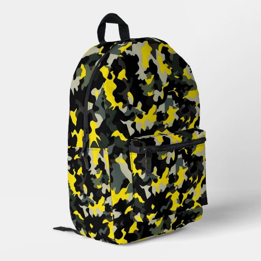 Sac À Dos Imprimé Motif de camouflage noir et jaune (Coin arrière gauche)