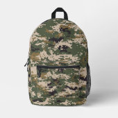 Sac À Dos Imprimé Motif de camouflage numérique vert (Recto)