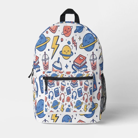 Sac À Dos Imprimé Motif de campus Doodleverse (Recto)