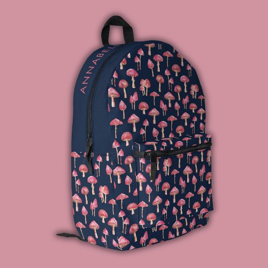 Sac À Dos Imprimé Motif de champignons rose et bleu