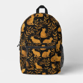 Sac À Dos Imprimé Motif de chat doré (Recto)