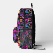 Sac À Dos Imprimé Motif de chat en néon carrelé (Droite)
