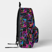 Sac À Dos Imprimé Motif de chat en néon carrelé (Gauche)