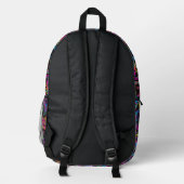 Sac À Dos Imprimé Motif de chat en néon carrelé (Verso)