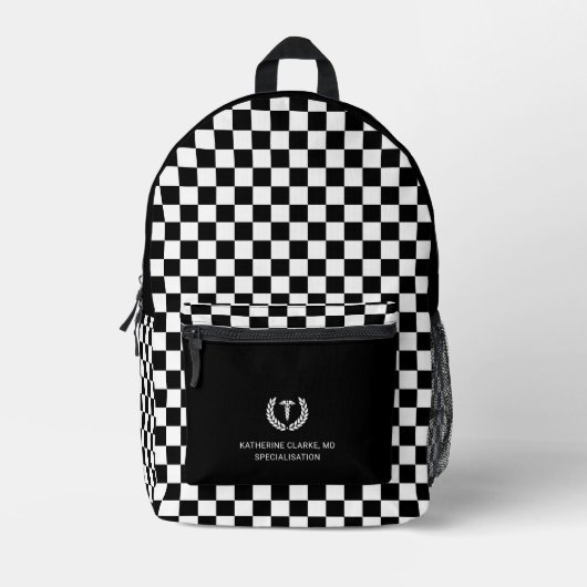 Sac À Dos Imprimé Motif de chèque personnalisé Médecin Médicale Infi (Recto)