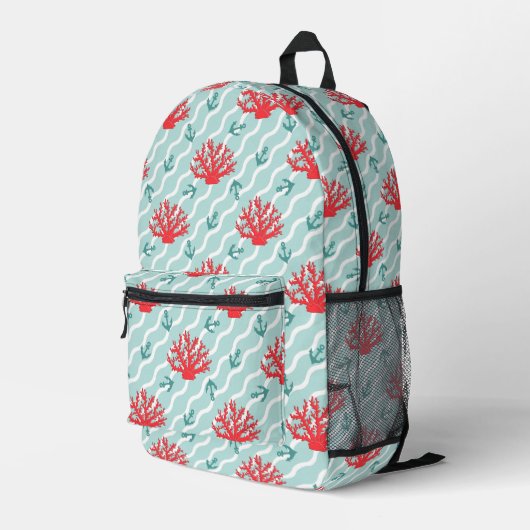 Sac À Dos Imprimé Motif de corail rouge (Coin arrière droit)