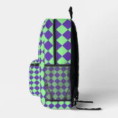 Sac À Dos Imprimé Motif de diamant Purple Green Checker (Droite)