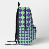 Sac À Dos Imprimé Motif de diamant Purple Green Checker (Gauche)