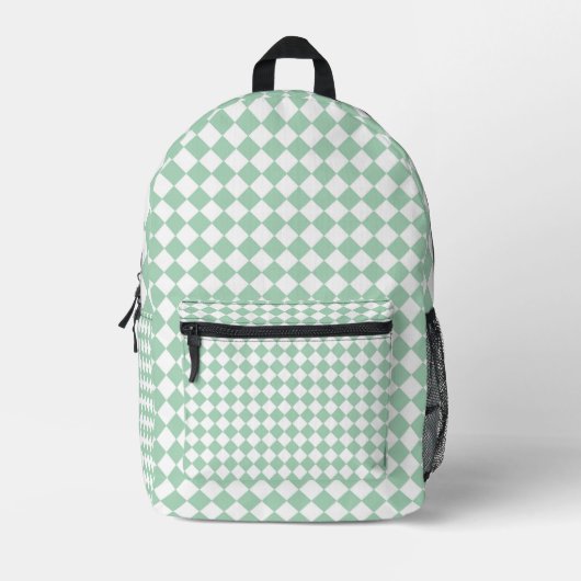 Sac À Dos Imprimé Motif de diamants Green Checker (Recto)