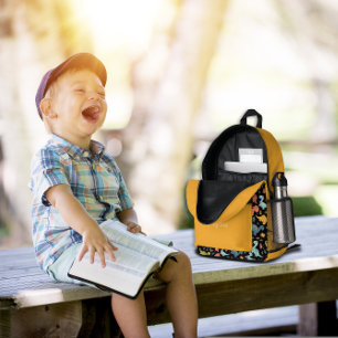 Sac À Dos Imprimé Motif de dinosaure coloré nom jaune noir