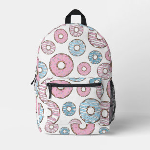 Sac À Dos Imprimé Motif De Donuts, Donuts Roses, Donuts Bleus