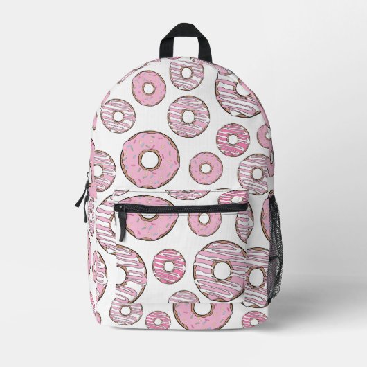 Sac À Dos Imprimé Motif De Donuts, Donuts Roses, Saupoudrages (Recto)
