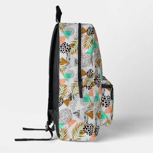 Sac À Dos Imprimé Motif de feuille géométrique Tropical Abstrait (Gauche)