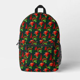 Sac À Dos Imprimé Motif de feuilles de fleurs exotiques colorées