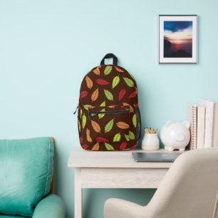 Sac À Dos Imprimé Motif De Feuilles, Feuilles Colorés, Feuilles D'Au