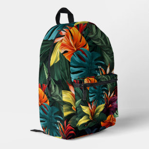 Sac À Dos Imprimé motif de feuilles tropicales colorées