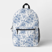 Sac À Dos Imprimé Motif de fleurs bleues (Recto)
