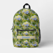 Sac À Dos Imprimé Motif de fleurs Blue Hydrangea Personnalisé (Recto)