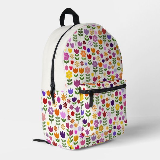 Sac À Dos Imprimé Motif de fleurs de style scandinave (Coin arrière gauche)