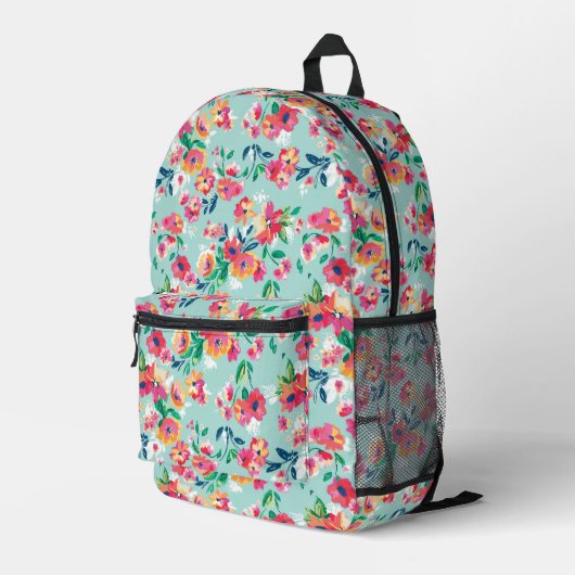 Sac À Dos Imprimé Motif de fleurs peintes (Coin arrière droit)