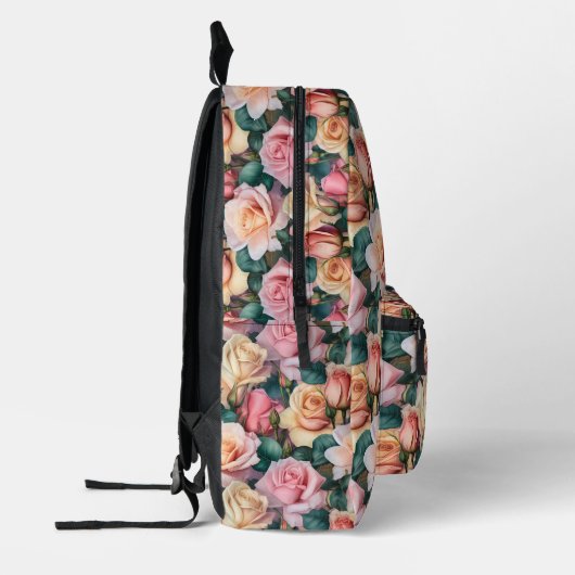 Sac À Dos Imprimé Motif de fleurs Roses rose (Gauche)