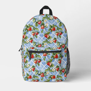 Sac À Dos Imprimé Motif de fraise et feuille de charme - Vintage (2)