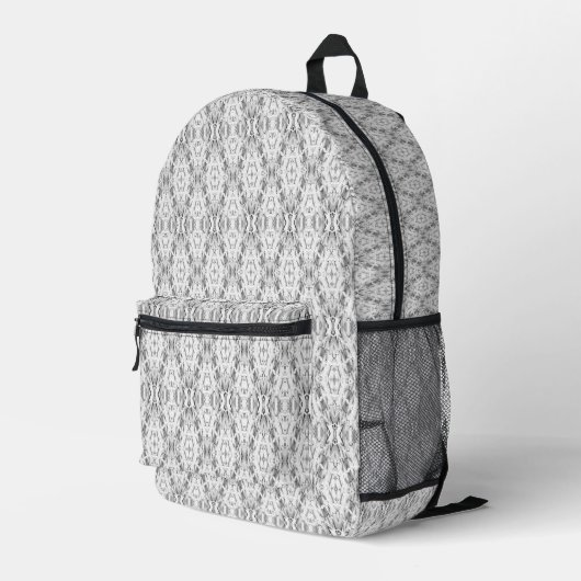 Sac À Dos Imprimé Motif de géométrie abstraite gris clair (Coin arrière droit)