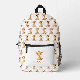Sac À Dos Imprimé Motif de Giraffe Cute Personnalisé