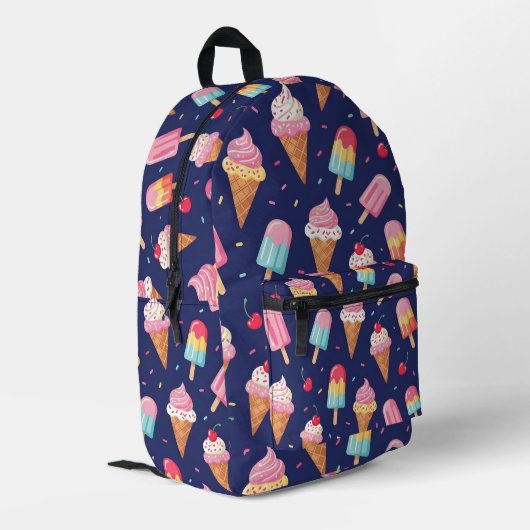 Sac À Dos Imprimé Motif de glace, popsicles et cerises (Coin arrière gauche)