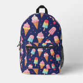 Sac À Dos Imprimé Motif de glace, popsicles et cerises (Recto)