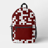Sac À Dos Imprimé Motif de grille géométrique de Bourgogne moderne (Recto)