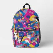 Sac À Dos Imprimé Motif de Harajuku (Recto)