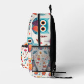 Sac à dos imprimé motif de hibou coloré (Droite)