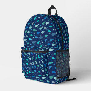 Sac À Dos Imprimé Motif de jour pluvieux avec gouttes bleues