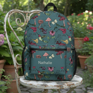 Sac À Dos Imprimé Motif de la nature colibri floral sarcelle