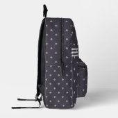 Sac À Dos Imprimé Motif de losange sur Plum Dusty avec nom (Gauche)