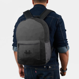 Sac À Dos Imprimé Motif de maillage géométrique gris foncé