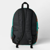 Sac À Dos Imprimé Motif de mandala abstrait noir sarcelle (Verso)