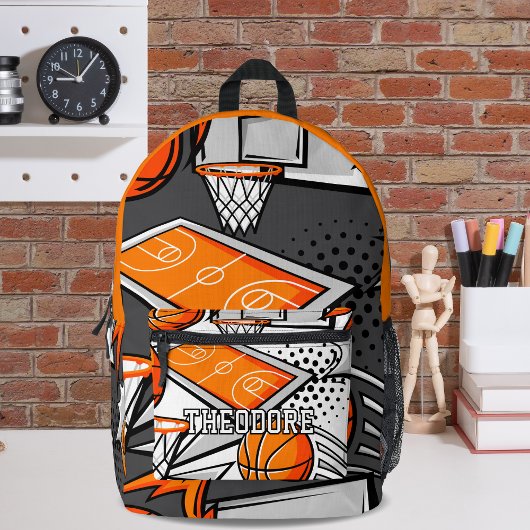 Sac À Dos Imprimé Motif de monogramme d'articles de basket-ball de d