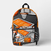 Sac À Dos Imprimé Motif de monogramme d'articles de basket-ball de d (Recto)