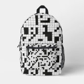 Sac À Dos Imprimé Motif de mots croisés (Recto)