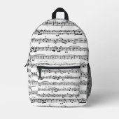 Sac À Dos Imprimé Motif de musique feuille (Recto)