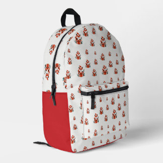 Sac À Dos Imprimé Motif de Noël - Cute rouge renard couturier motif