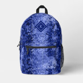 Sac À Dos Imprimé Motif de parties scintillant aux tons bleus disco (Recto)